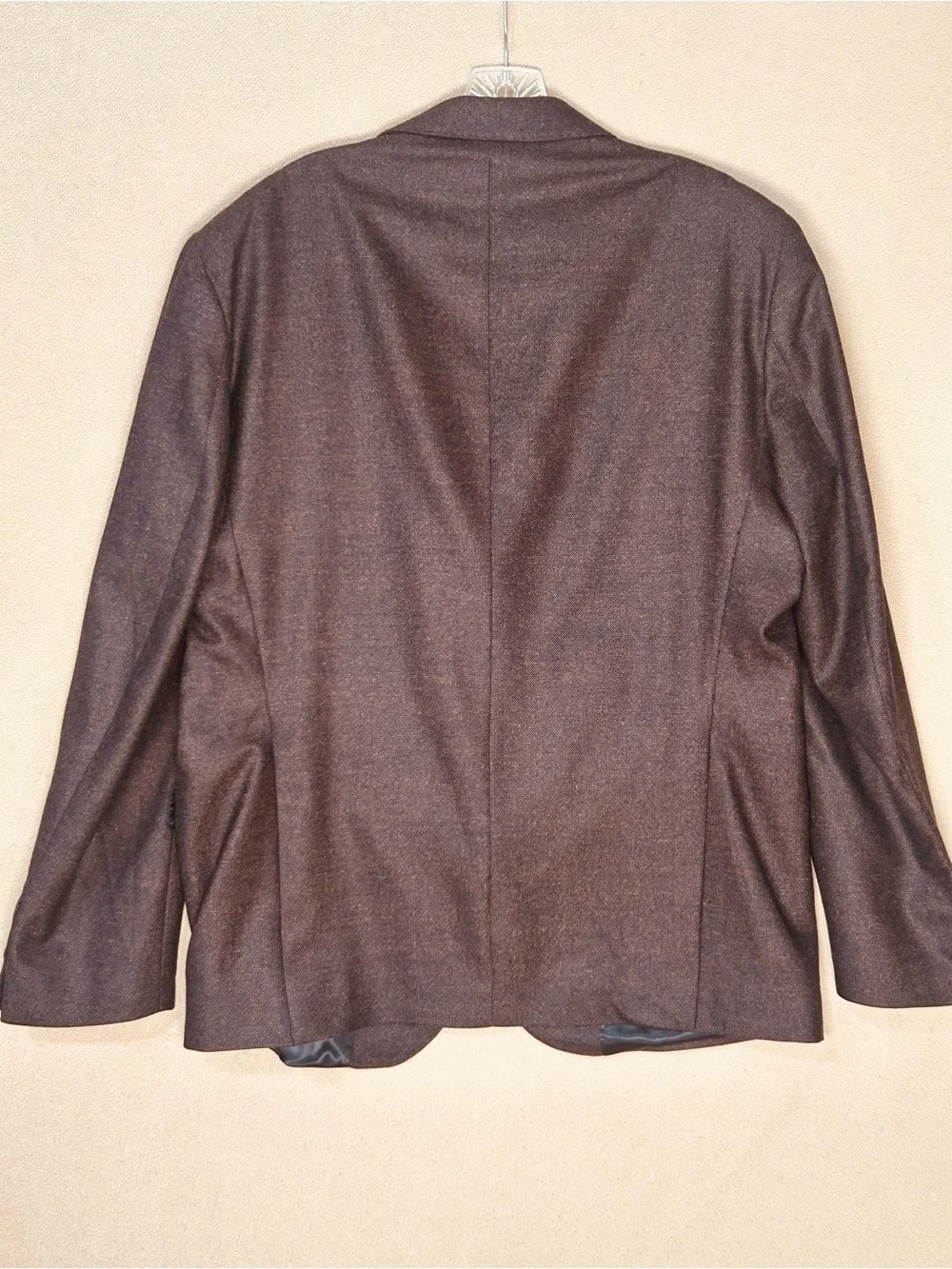 44R Men's Brown Two-Button Blazer Made in Italy by Galante Super 110s Wool.